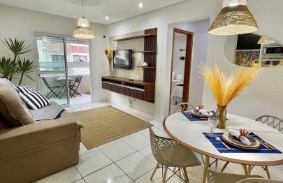 Onda76 Ap temporada Praia Grande Beira Mar churrasqueira carvão - Foto 11