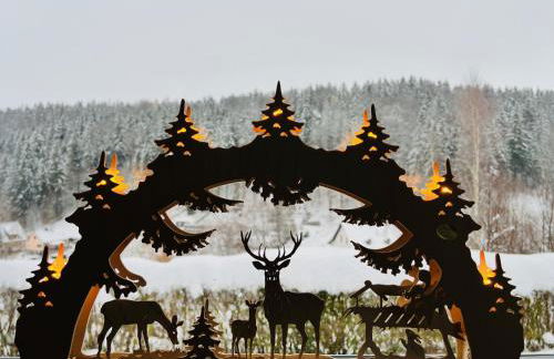 Urige Berghütte mit Kamin und Sauna im Erzgebirge nahe Schwarzwassertal - Foto 5