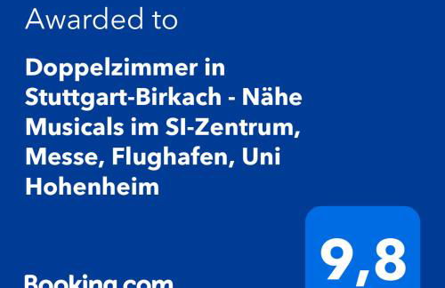 Doppelzimmer in Stuttgart-Birkach - Nähe Musicals im SI-Zentrum, Messe, Flughafen, Uni Hohenheim - Foto 16
