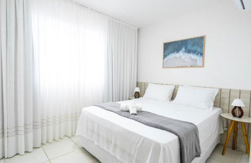 Apartamento 150m da PRAIA com SACADA, WI-FI AR CONDICIONADO, PISCINA, PORTARIA 24h, PLAYGROUND e vaga de GARAGEM - Foto 18