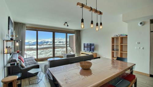 ARC 1600, LE RIDGE, Appartement 10 personnes Duplex Vue Montagne - ski aux pieds - Sauna, Hammam, Piscine, Salle de salle de sport-fitness - Foto 5