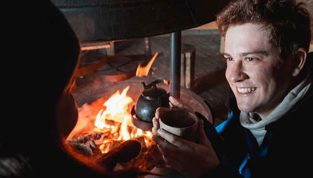 A hot drink by the fire