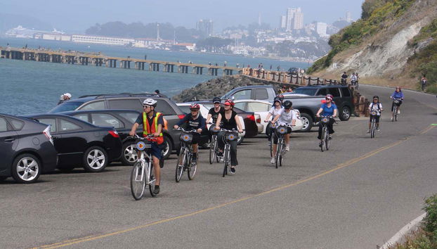 Disfrutando del tour en bicicleta por San Francisco