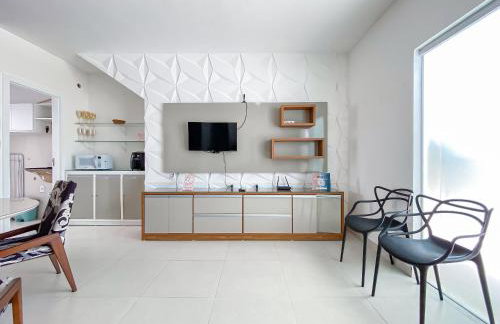 Apto Térreo com 2 quartos (ambos com ar split), sendo 1 suíte, internet privativa 300MBPS, no Residencial Vila Regina, condominio com piscina e área gourmet bem próximo a praia de Taperapuã - Foto 55