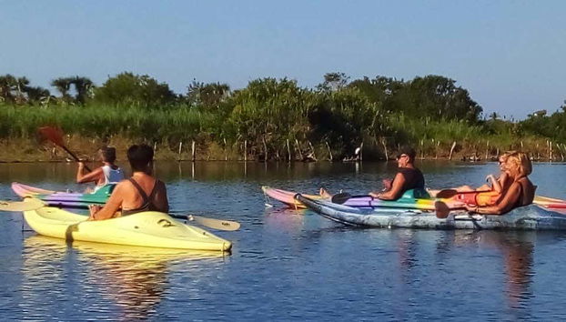 Enjoying the kayaking activity