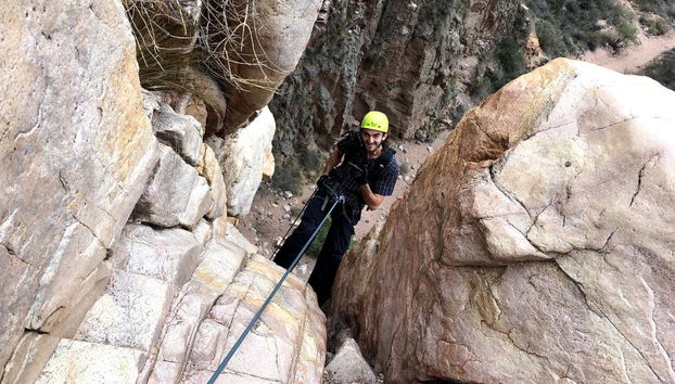 Fazendo rapel em Cacheuta