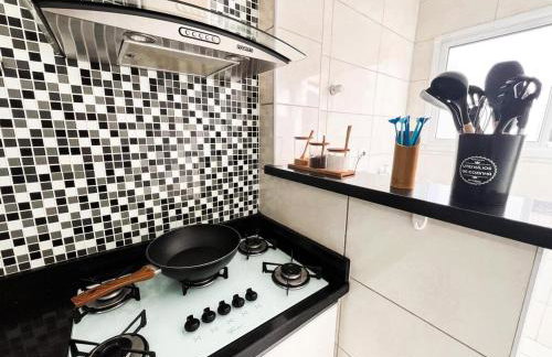 Onda76 Ap temporada Praia Grande Beira Mar churrasqueira carvão - Foto 41