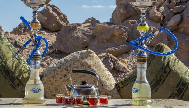 Having tea in the desert