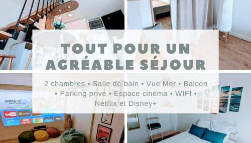 Duplex vue mer à deux pas de la plage, balcon et espace cinéma - Foto 2