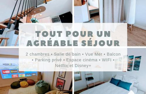 Duplex vue mer à deux pas de la plage, balcon et espace cinéma - Foto 2
