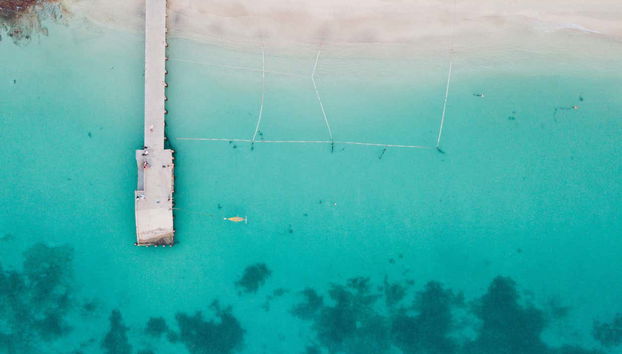 Vista aerea sulla spiaggia di Grand Case