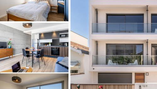 SOUTH-OF-FRANCE T2 neuf haut de gamme, climatisé, parking gratuit, 2eme ligne balcon 3 - Foto 3