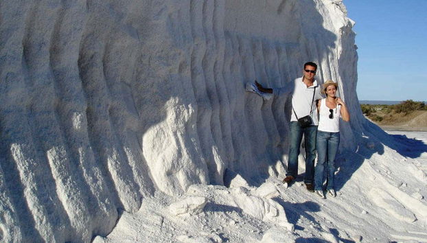 Disfrutando de la visita a las Salinas del Gualicho