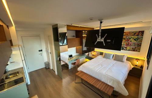 Moema URBAN Heaven - Piscina - Prox Metro - Prox Sh Ibirapuera - Cama Queen - Internet 500mbps - Ar cond - Cozinha completa - Academia - Churrasqueira - Foto 37