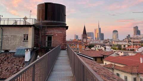 Milan seen from the roof of the Astronomical Museum of Brera