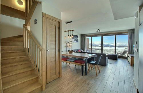 ARC 1600, LE RIDGE, Appartement 10 personnes Duplex Vue Montagne - ski aux pieds - Sauna, Hammam, Piscine, Salle de salle de sport-fitness - Foto 17