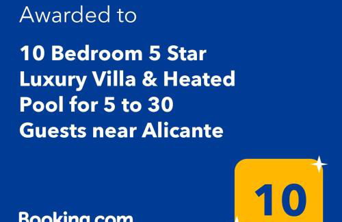 10 Bedroom 5 Star Luxury Villa & Heated Pool for 5 to 28 Guests near Alicante - Foto 16