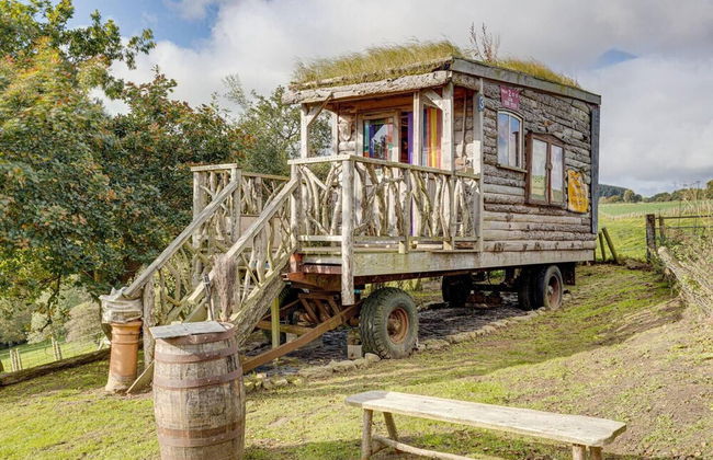 2x Double Bed - Glamping Wagon, Dalby Forest - Foto 13