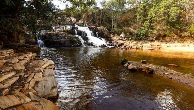 As quedas d'água da cachoeira do Coqueiro