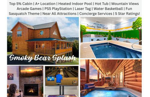 Smoky Bear Splash Top Rated Private Pool Cabin with Hot Tub, Mtn Views, Arcade Games, Excellent Location - Foto 1