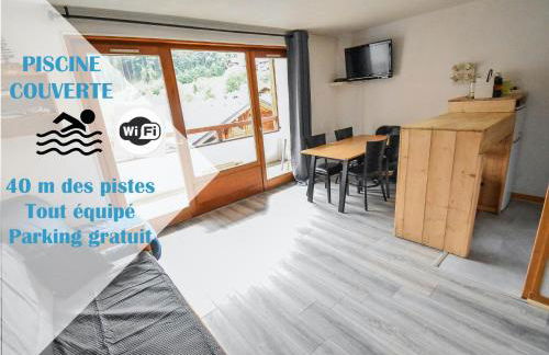 L'Enchalpe, Grand et lumineux studio avec coin montagne 5 personnes, 60m des pistes, PISCINE COUVERTE, WIFI, grand balcon expo EST, DRAPS NON COMPRIS - Foto 1