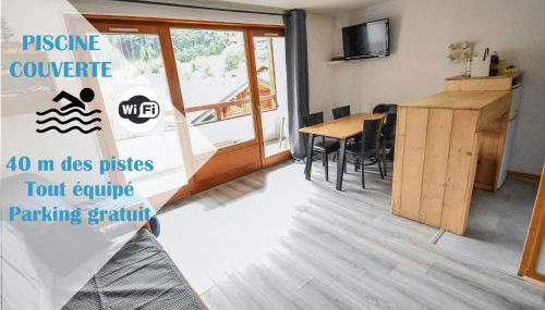 L'Enchalpe, Grand et lumineux studio avec coin montagne 5 personnes, 60m des pistes, PISCINE COUVERTE, WIFI, grand balcon expo EST, DRAPS NON COMPRIS - Foto 1