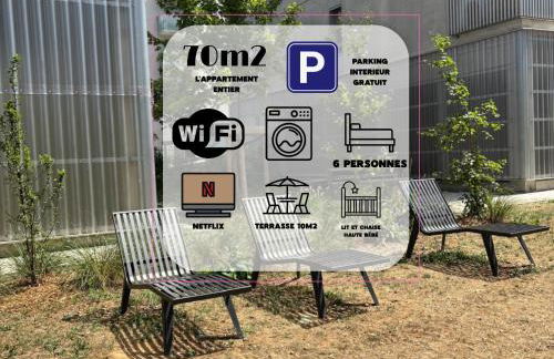 Côté Parc - appart cosy, terrasse, parking & au pied du métro à Lyon - Foto 8