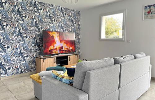 Les dunes, maison neuve 8 p bien équipée jardin clos, terrasse équipée, parking, garage à 850 m de la plage et centre bourg, sur plages du débarquement près Arromanches et Bayeux, chiens bienvenus - Foto 17