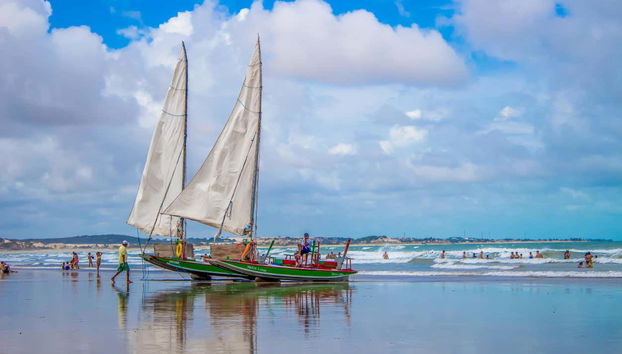 Barche nelle spiagge di Genipabu