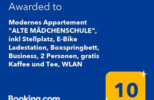 Modernes Appartement "ALTE MÄDCHENSCHULE", inkl Stellplatz, E-Bike Ladestation, Boxspringbett, Business, 2 Personen, gratis Kaffee und Tee, WLAN - Foto 39