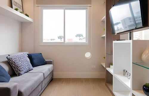 Studio prox shopping Curitiba Wifi, TV a Cabo e ar by UROOMS - Foto 25