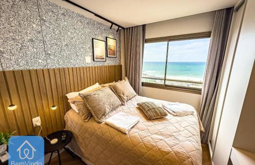 Studio Lindo e Finamente Decorado com Vista Mar - Foto 7