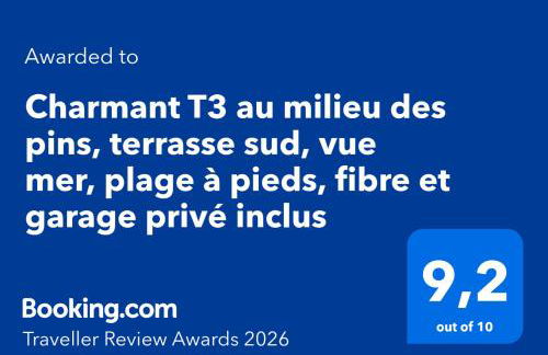 Charmant T3 au milieu des pins, terrasse sud, vue mer, plage à pieds, fibre et garage privé inclus - Foto 37