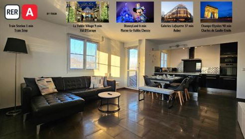 Appart 3 chambres-Gare 1 min-Disneyland Paris 6 min - Foto 3