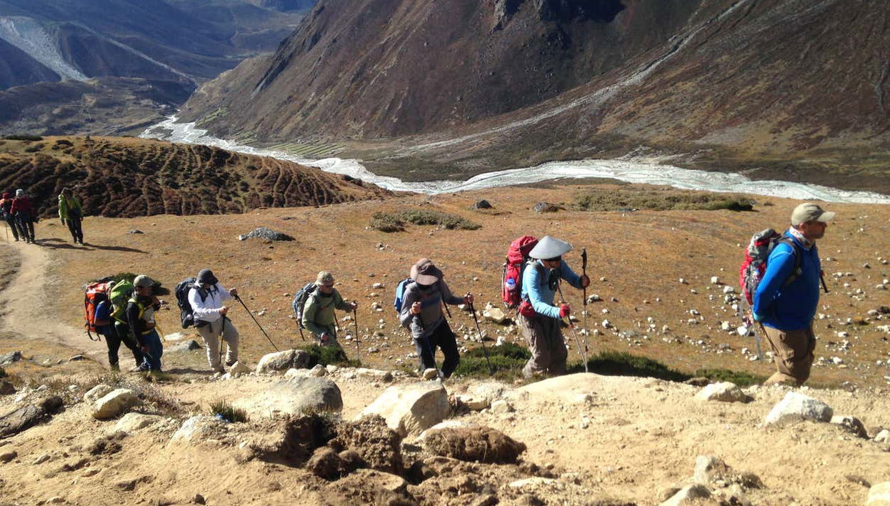 Trekking through the Himalayas
