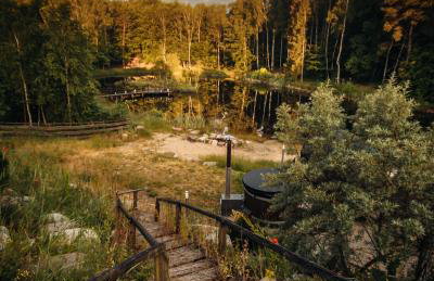 Osada Skoczkowo komfortowe domki z prywatnymi wannami hot-tub nad jeziorem- sauna- balia- prywatny staw wędkarski - Foto 20