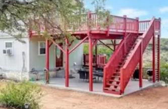 Entire 2br 2ba hilltop view home Sleeps 8 pets 4 acres Jacuzzi Central AC Kingbeds Office Free WiFi Parking Full Kitchen Refrigerator Washer Dryer Furnished Three 3 Large Sunset Dining Patios Grill Stovetop Oven Hiking Wildlife Firepit Quiet very Secluded - Foto 63