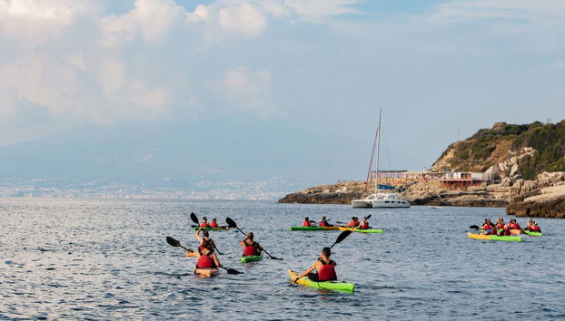 Kayaks exploring the waters of Sorrento