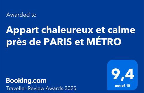 Appart chaleureux et calme près de PARIS et MÉTRO - Foto 3