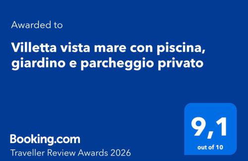 Villetta vista mare con piscina, giardino e parcheggio privato - Foto 3