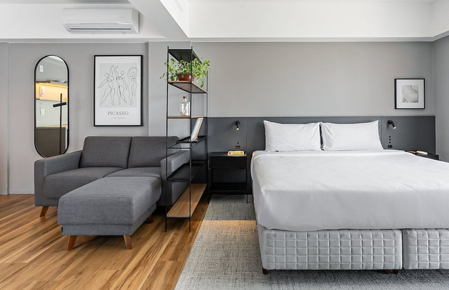 Studios Rio Branco by Viva - Prédio moderno, aptos com cama king-size no centro de Floripa - Foto 3
