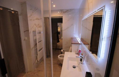 Luxury Studio, Rez de chaussée, Parking privé vidéo surveillance, Canapé haute qualité convertible couchage 2 personnes, Centre Ville proche, Restaurant, boulangerie 2 minutes à pied, Terrasse - 800mètre carré de terrain - Géré par Presta-Zen'Services - Foto 9