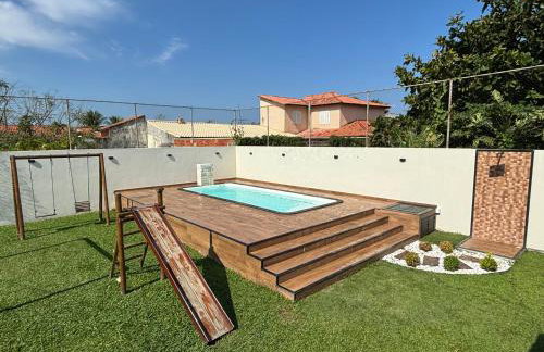 Casa com piscina, ar condicionado, campo de futebol e área gourmet a um quarteirão da lagoa de Praia Seca - Foto 2
