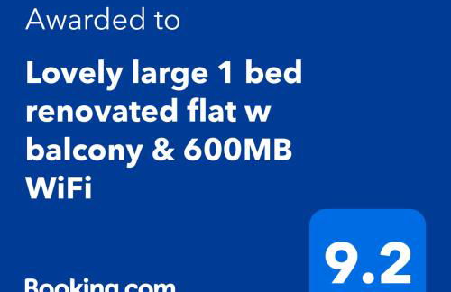 Lovely large 1 bed renovated flat w balcony & 600MB WiFi - Foto 20