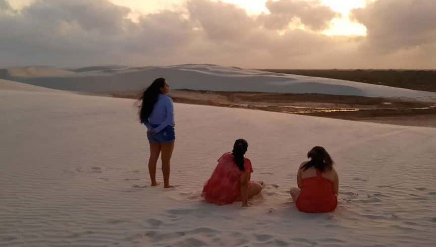 Watching the sunrise in Lençóis Maranhenses
