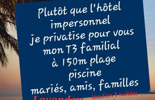 TOUT À PIED ! T3 FAMILIAL 150 m PLAGE LAVANDOU PISC PKG PRIV - Foto 15