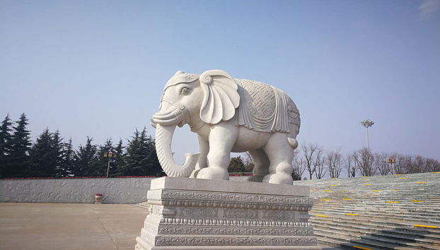 Famen Temple and Yuanjiacun Village Private Tour - Photo 3, An elephant structre on the grounds of the Famen Temple