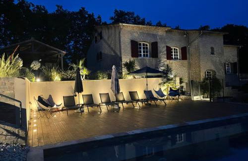 "Les Hauts du Marquet" - Meublé de tourisme 5 Etoiles - Gîte de groupe 15 Personnes en Cévennes - Piscine à débordement - Balnéo - Sauna - Nature - Foto 62