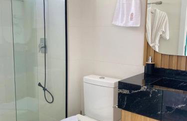 Apê a 450mt Praia da Vila - split, piscina com vista, BBQ e garagem coberta - Photo 5