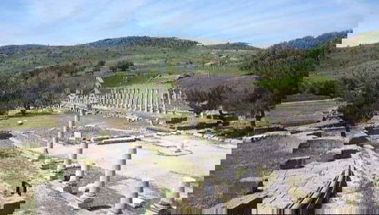 Vista aérea de la antigua ciudad de Pérgamo